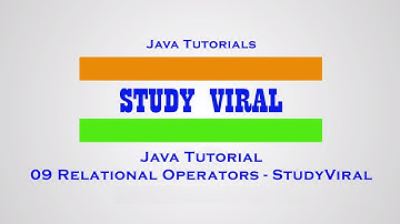 Java Tutorial - 09 Operators  Relational Operator - Study Viral