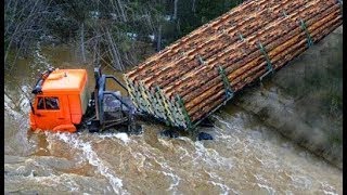 GIANT LOGGING TRUCKS & HEAVY EQUIPMENT FAILS DRIVING SKILLS OFF ROAD & DANGEROUS CROSSING RIVER by TOP TV 2,158 views 1 month ago 47 minutes