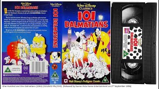 101 Dalmatians (1961) . 4th September 1996 - UK VHS