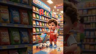 Learn Grocery Items with a Shopping Cart | Fun Kids Learning #shorts #cocomelon #kidslearning