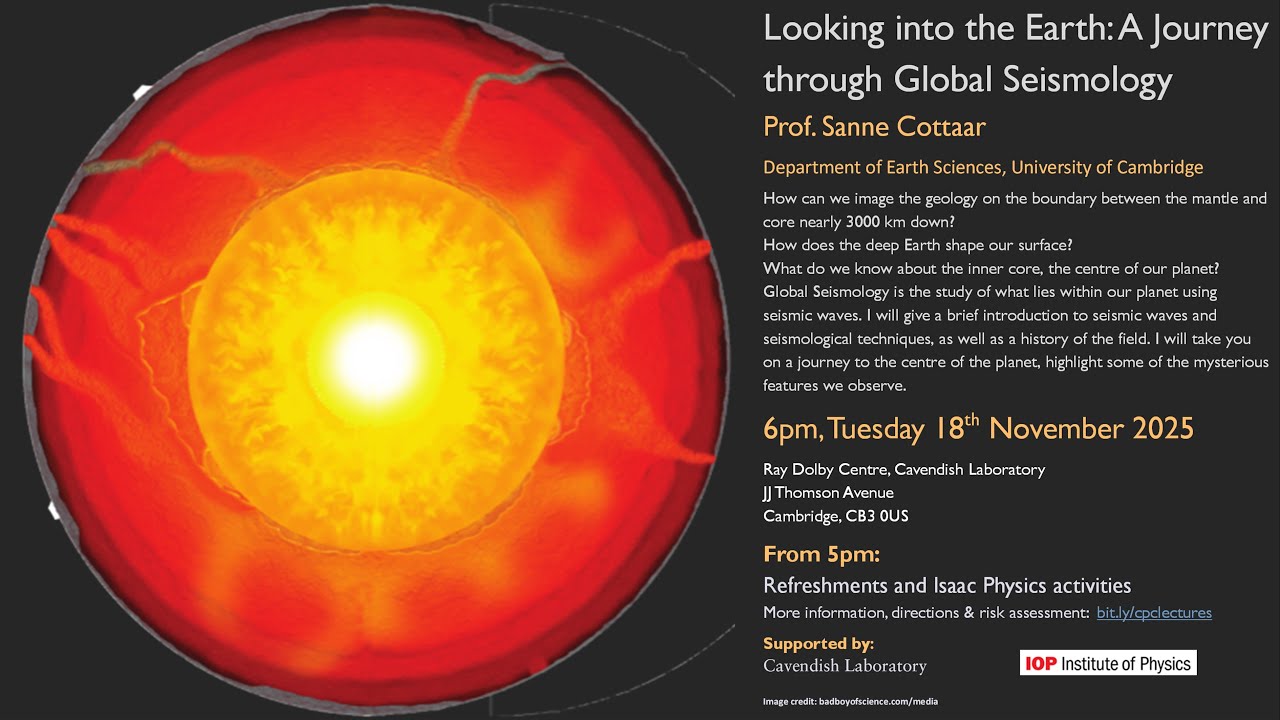 CPC November 25 - Looking into the Earth: A Journey through Global Seismology, Prof. Sanne Cottaar