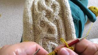 A method developed by Ann Kingstone for beginning a Celtic knot cable. The method produces a very neat result.
