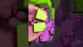 Lime Green & Pink Dyed Blocks #gymchalk #satisfyingvideos #asmr