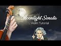 Cómo tocar Claro de luna FÁCIL Violín Tutorial + Partitura descarga