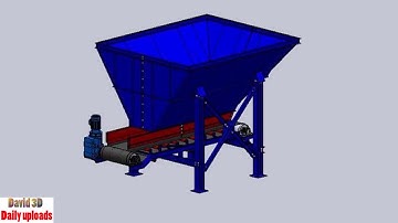 254. Conveyor belt feeder & Hopper || Free download 3D model