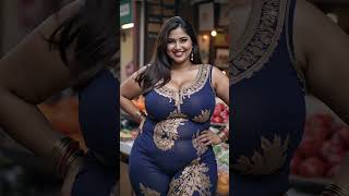 Great Plussize Blue Saree Ai Model Champa