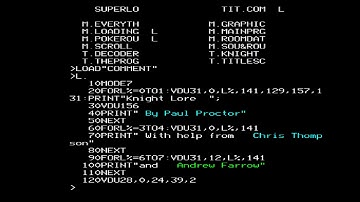 BBC Micro Knight Lore missing credits