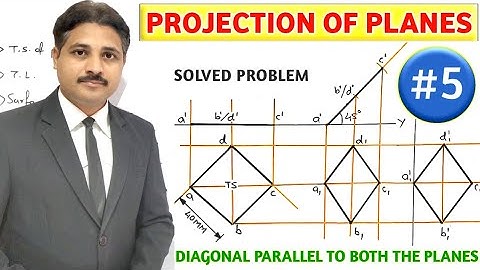 PROJECTION OF PLANES SOLVED PROBLEM 5 IN HINDI IN ENGINEERING DRAWING @TIKLESACADEMYOFMATHS