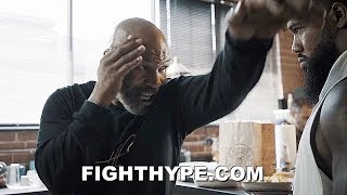 MIKE TYSON TEACHES SIGNATURE MOVES TO THE BEAST; BADDEST MAN ON THE PLANET MENTORING JAMES WILSON