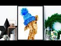 Watercolor Giraffe Painting - DIY Cute Winter Animals Illustration for Home Decorating