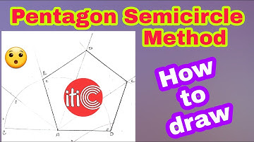 How to Draw Pentagon in Semicircle Method / Engineering Drawing / Regular Pentagon/Polygon/iti Ed