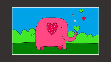How to draw Simple Drawing / easy elephant scenery / Ms Paint Art - Creator Work Space.