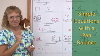Pan balance problems - equations with shapes