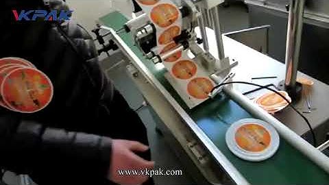 Cup Cap Top Side Labeling Machine