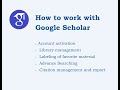 How to work with Google Scholar