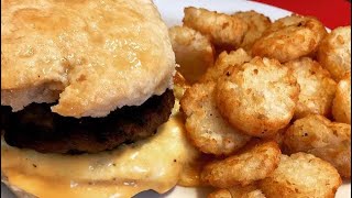 How to make sausage egg & cheese biscuit