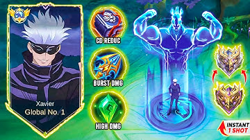 GLOBAL XAVIER NEW BEST 1 SHOT BUILD FOR XAVIER 😱 (100% DELETE) | XAVIER BEST BUILD AND EMBLEM | MLBB