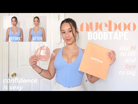 How To Use BOOBTAPE To Lift The Girls Up | Cleavage Without A Bra Fashion Hacks | NUEBOO Review