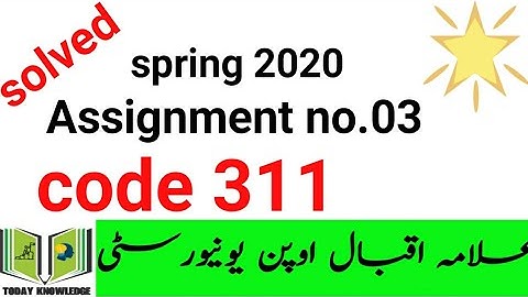 aiou solved assignment spring 2020 | code 311 Assignment no.03