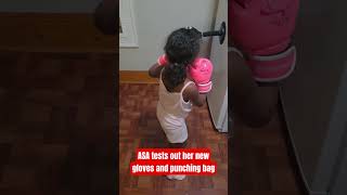 ASA Tests Out Her New Boxing Gloves and Punching Bag