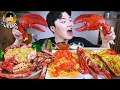 ASMR MUKBANG 대왕 킹크랩 & 랍스터 FIRE Noodle & Spicy Seafood Boil EATING SOUND!