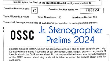 OSSC Jr. Stenographer Prelims Exam 2024 || Arithmetic Detailed Solution Jr. Stenographer Prelim Exam