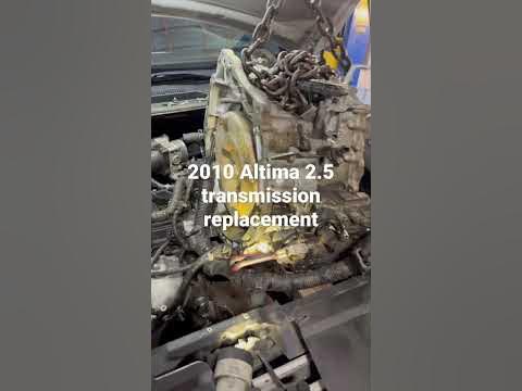 2010 Nissan Altima transmission removal out the top - YouTube