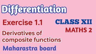 Differentiation exercise 1.1 class 12 maths 2 Maharashtra board