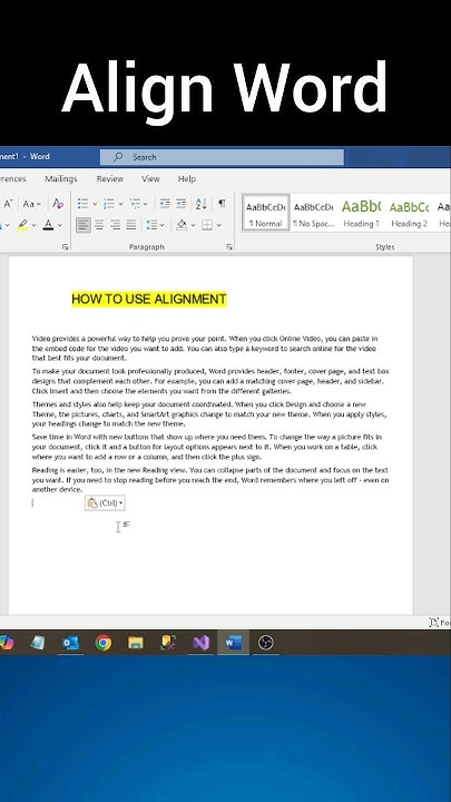 How To Use Alignment Ms Word | Ms Word Align | #alignment - YouTube