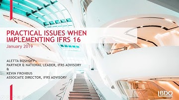 Practical Issues when Implementing IFRS 16 webinar