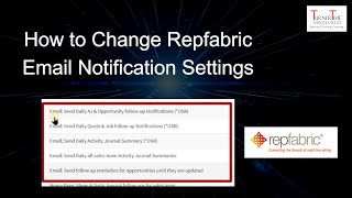 How to Change Repfabric Email Notification Settings
