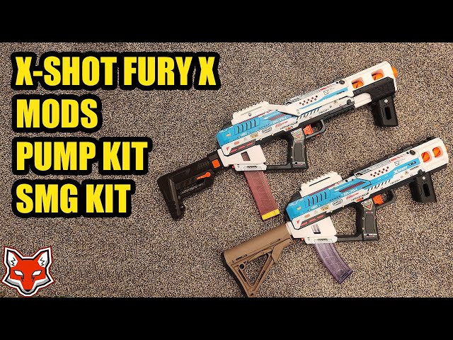 X-Shot Fury Pro X Mods - SMG Kit + Barrel Collet + Stock Mod - YouTube