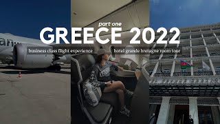 Greece 2022 • business class flight to Athens via American Airlines and hotel room tour