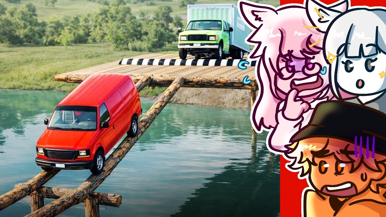 CARS VS LOG BRIDGES (RAINBOW REACTS)!