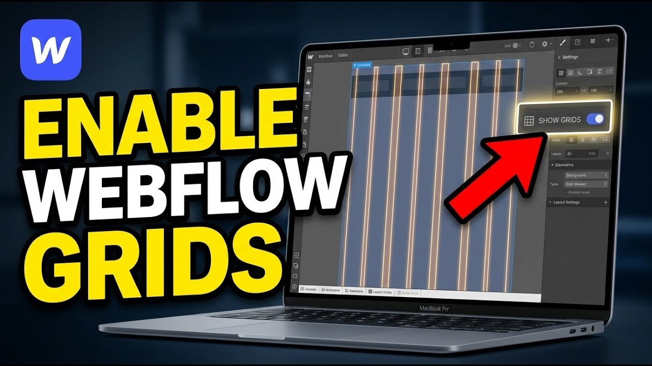 How to enable layout grid overlays in Webflow - Detailed Guide - YouTube