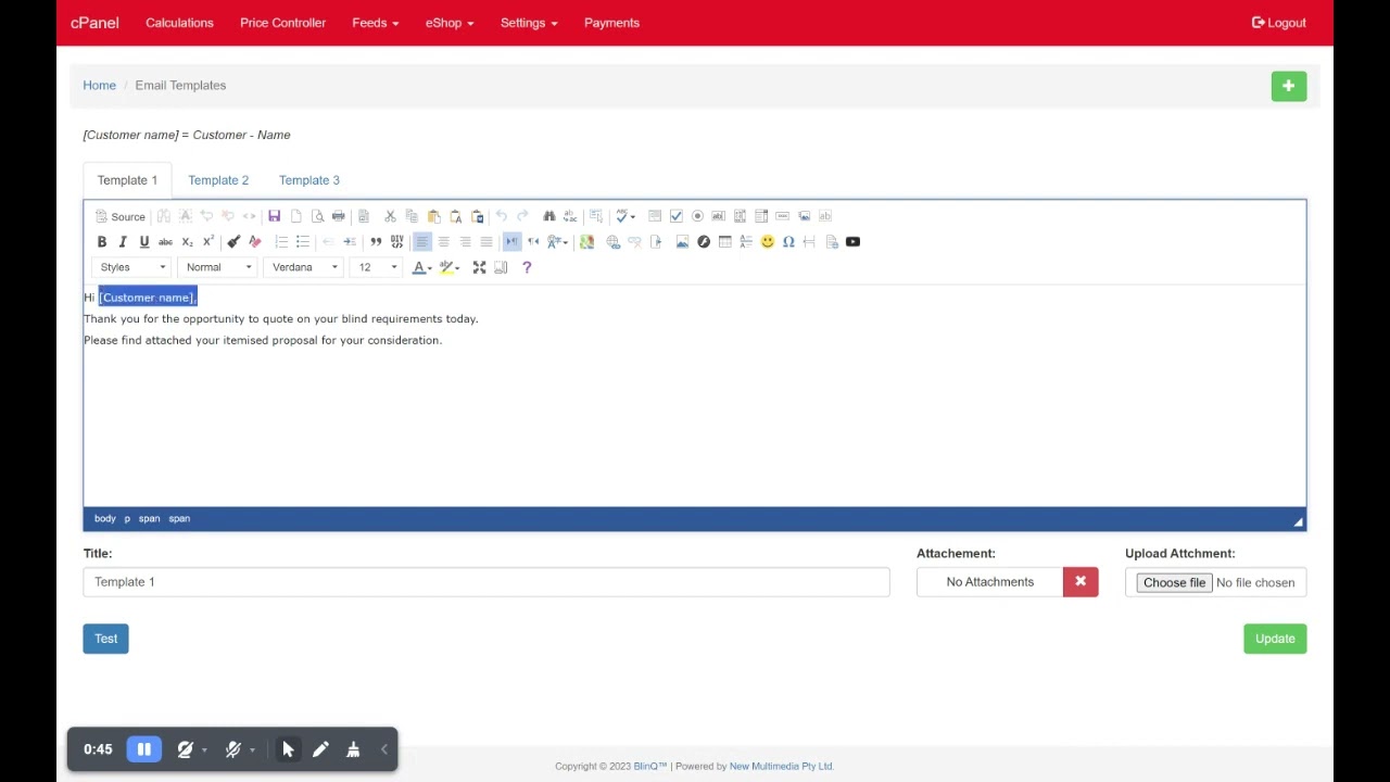 Creating Email Templates in BlinQ Software