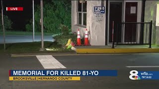 Memorial set up for 81-year-old man killed in Brooksville