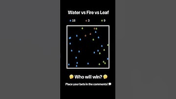 Water vs Fire vs Leaf. Round 73 #satisfying #adhd #asmr #battle #simulation #simulations