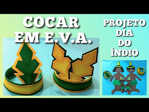 Cocar feito em E.V.A. Moldes na descrição