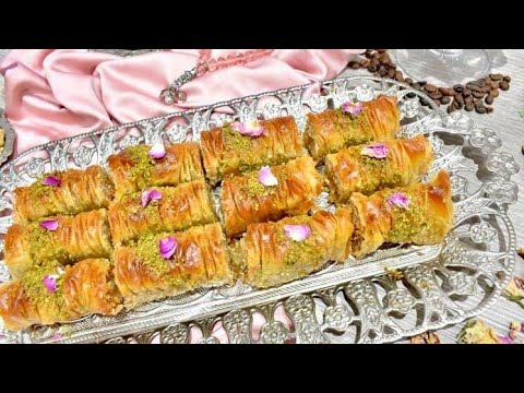 recette-baklawa-rolls-turc-à-la-pâte-filo-تحضير-البقلاوة-التركية-بطريقة-سهلة-و-سريعة