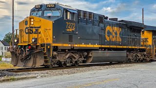 CSX 7272 With Fouled Horn CSX M584 Train Action