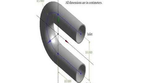 U - tube pipe geometry design using the Ansys Design Modeler.