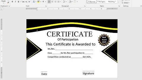 Certificate of Participation in Microsoft Word | New Certificate Design 