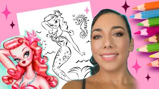 Coloring a vintage style Mermaid 💖 Cute Adult Coloring Page