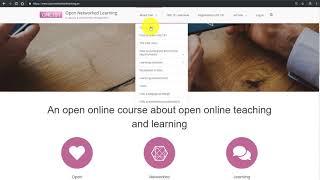 Open Networked Learning ONL191 course site orientation - Part I