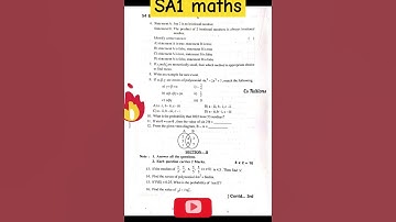 ap 10th class maths sa1 previous year question paper #maths #10th