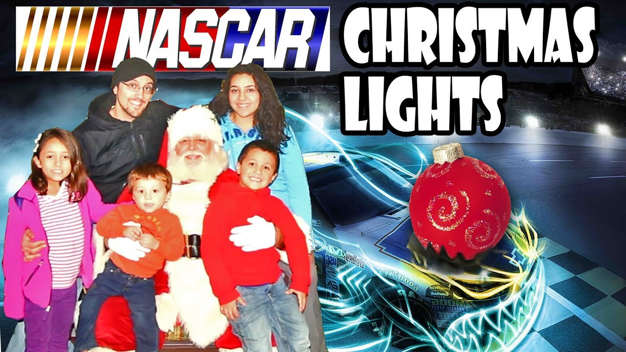 A Nascar Christmas! Lights Show, Driving On Race Track + Bumper Cars