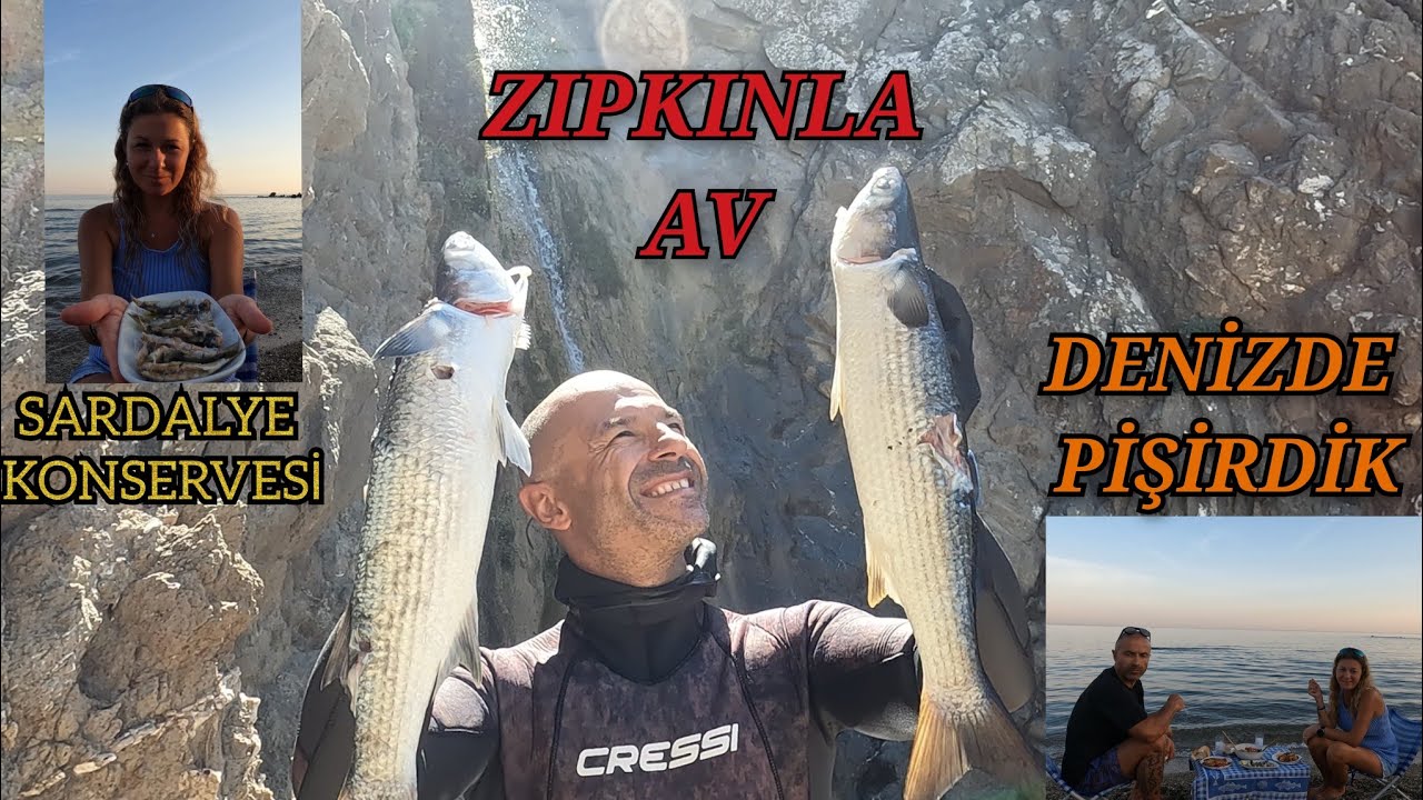 Zıpkınla Av 🐟 Denizde Pişirme 🔥 Muhteşem Sardalye Konservesi tarifi