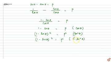 If `sectheta-tantheta=p` then find the value of `sintheta`