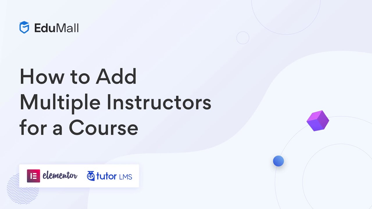 EduMall - How to Add Multiple Instructors for a Course